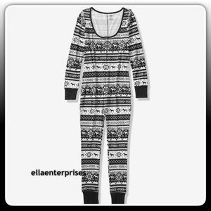 VS Pink Onesie Black White Fair Isle One Piece